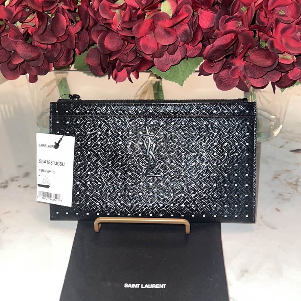 NWT Saint Laurent Monogram Zip Pouch